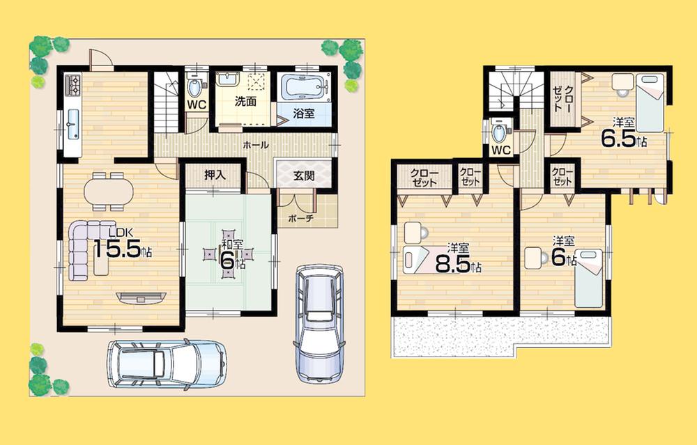 Floor plan. 768m until Bandai Hazukashi shop