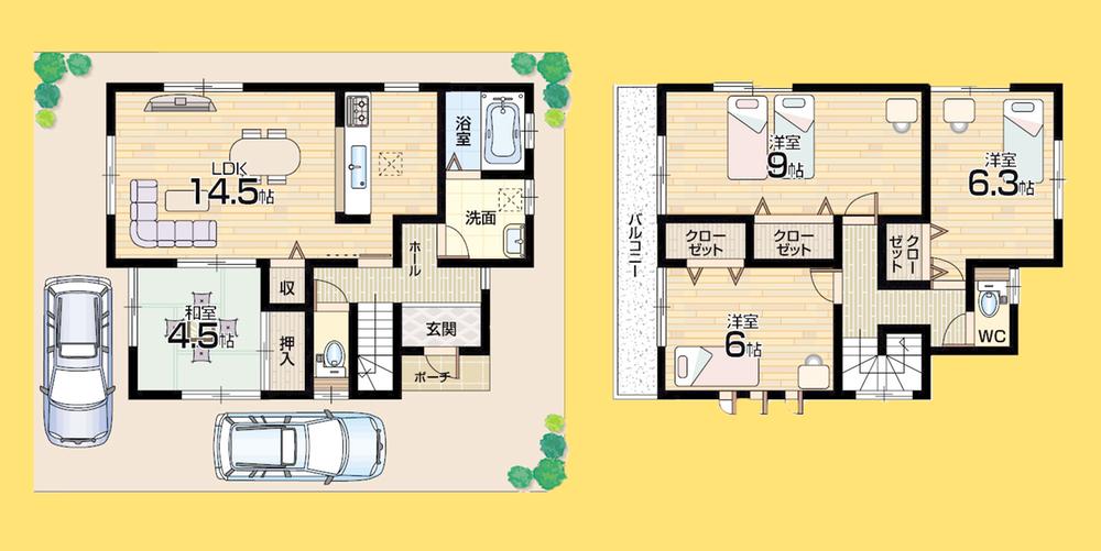 Floor plan. 768m until Bandai Hazukashi shop