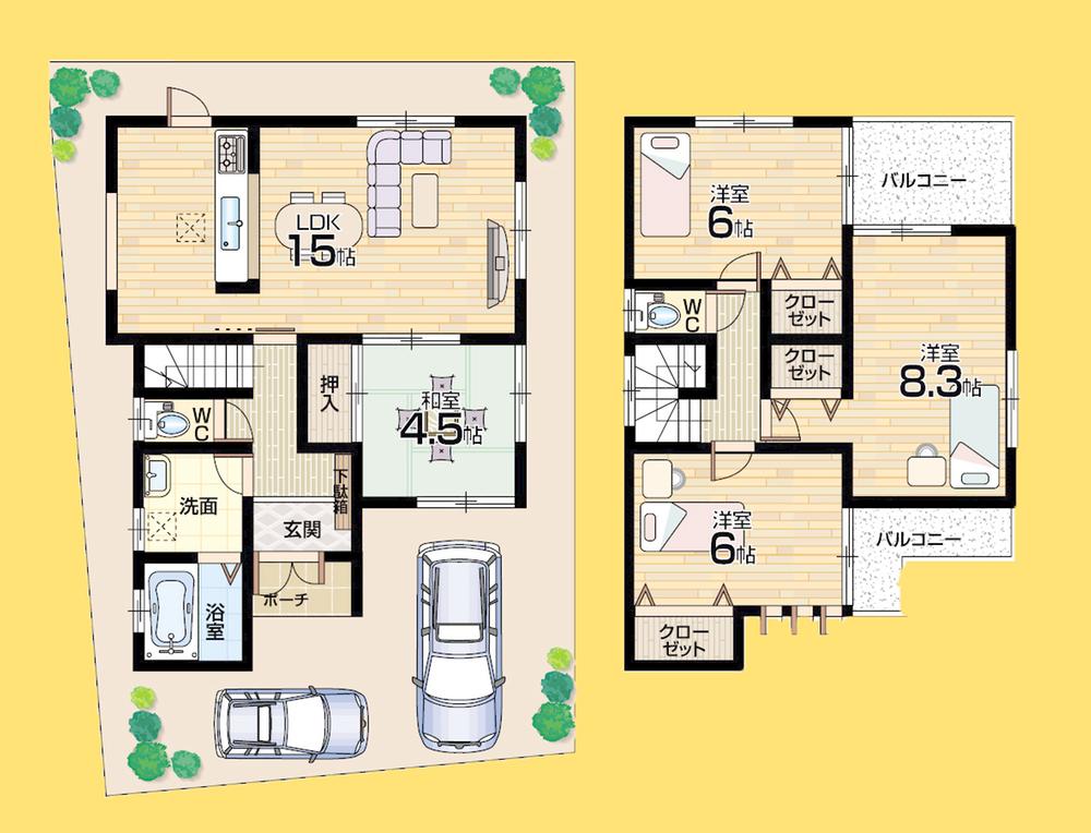 Floor plan. 768m until Bandai Hazukashi shop