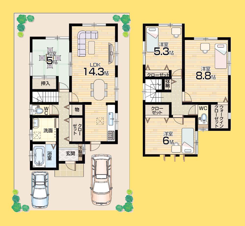 Floor plan. 768m until Bandai Hazukashi shop