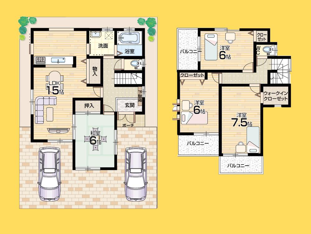 Floor plan. 768m until Bandai Hazukashi shop