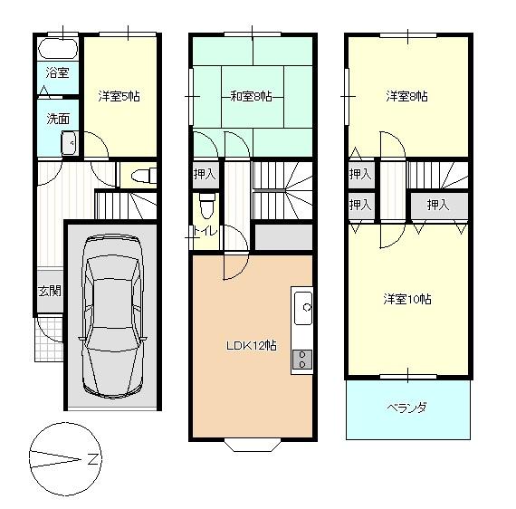 Floor plan. 15.8 million yen, 4LDK, Land area 53.02 sq m , Building area 109.35 sq m floor plan