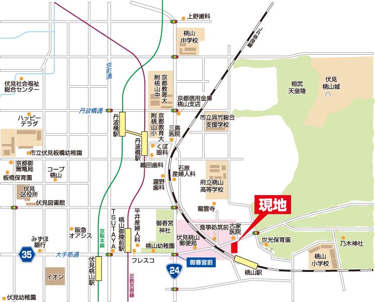 Local guide map.  [Wide-area map]  Fushimimomoyama ・ Nabeshima project