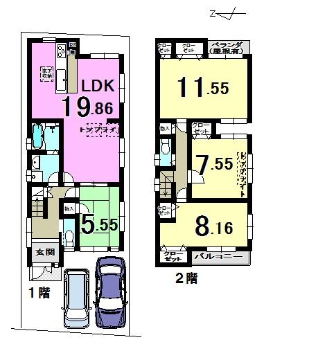 Floor plan. 23.6 million yen, 4LDK, Land area 104.76 sq m , Building area 117.18 sq m floor plan