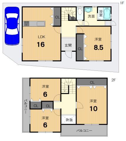 Floor plan. 38,800,000 yen, 4LDK, Land area 115.54 sq m , Building area 118.41 sq m