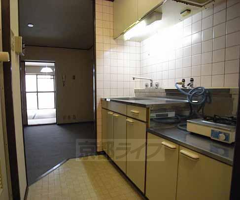 Kitchen. Two-necked spacious kitchen stove also put.