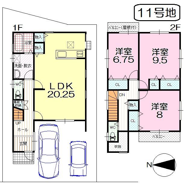 Floor plan. 23.2 million yen, 3LDK, Land area 108.35 sq m , Building area 114.2 sq m