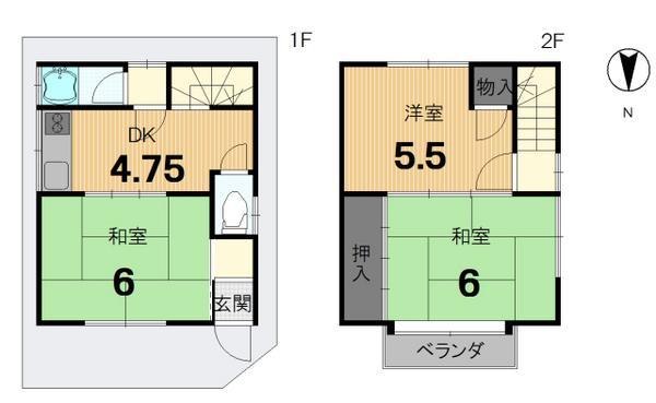 Floor plan. 7.3 million yen, 3DK, Land area 46.86 sq m , Building area 45.96 sq m