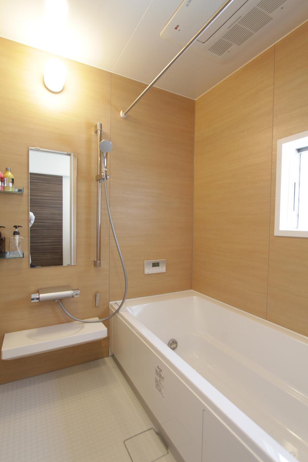 Building plan example (introspection photo). Space is full of calm woodgrain relaxing. 