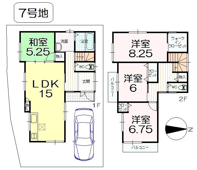 Floor plan. 23.4 million yen, 4LDK, Land area 100.04 sq m , Building area 100.44 sq m