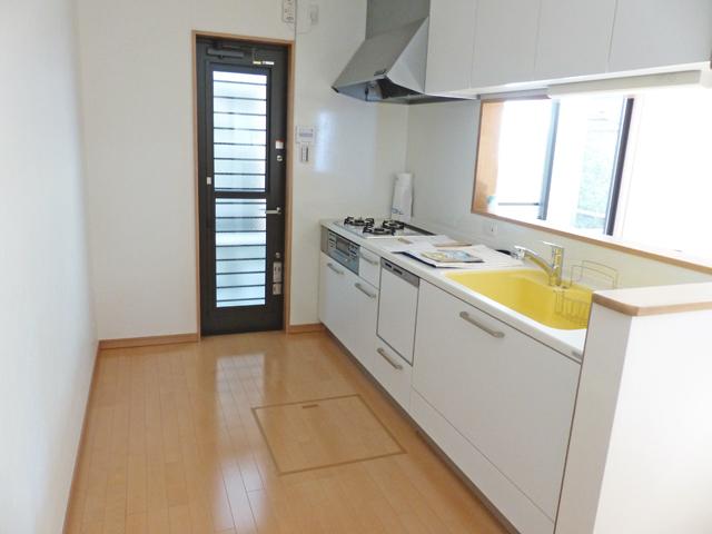 Kitchen. Face-to-face system Kitchen, Scratch does not stick human large sink