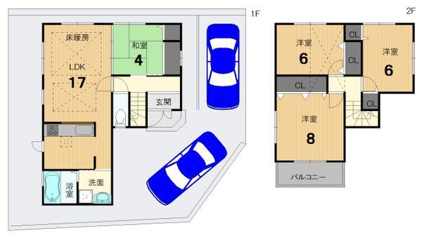 Floor plan. 35,460,000 yen, 4LDK, Land area 125.26 sq m , Building area 92.34 sq m