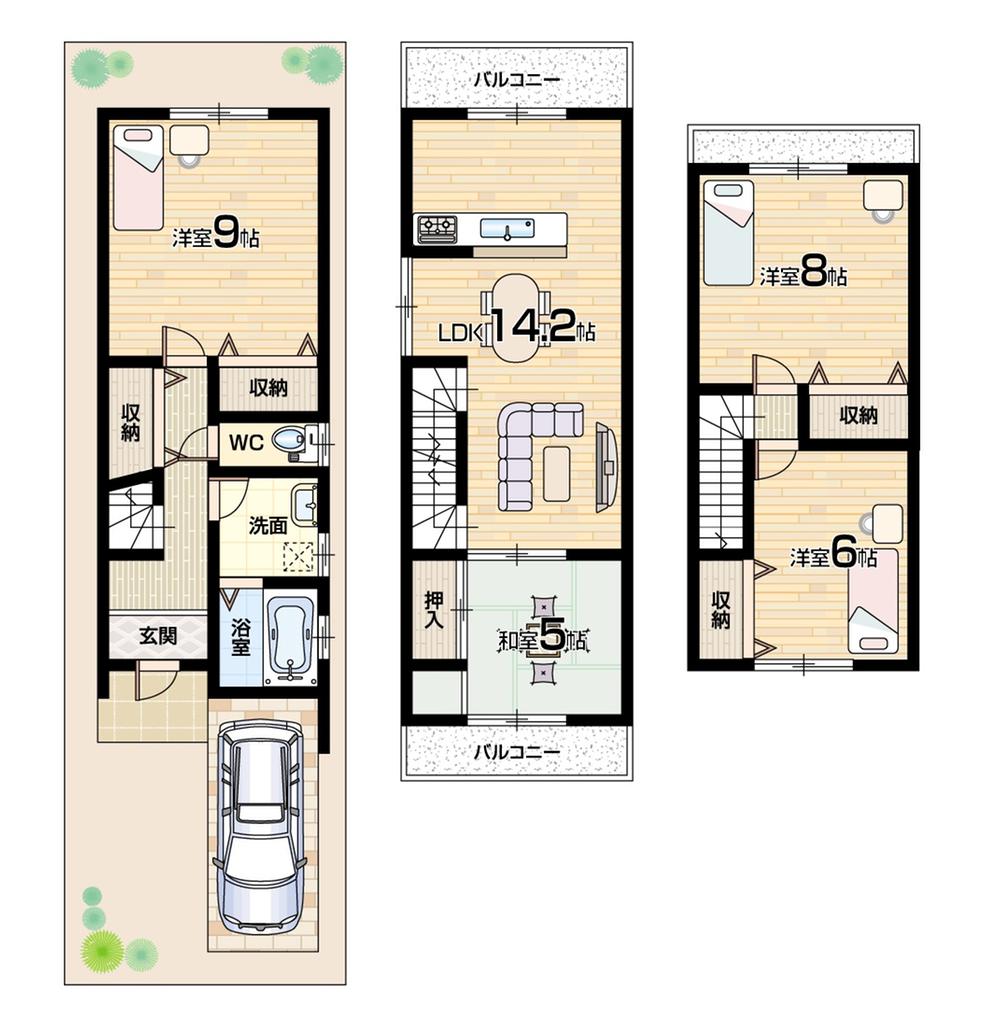 Floor plan. 33,800,000 yen, 4LDK, Land area 73.55 sq m , Building area 102.56 sq m 4LDK