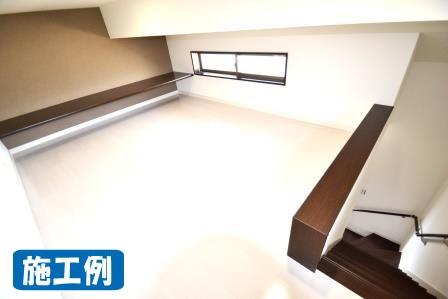 Model house photo. Space of the room born in the loft.  Our construction cases