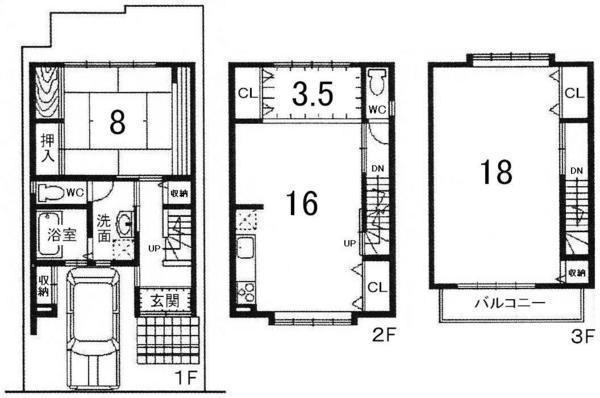 Floor plan. 34,800,000 yen, 2LDK, Land area 73.98 sq m , Building area 105.56 sq m