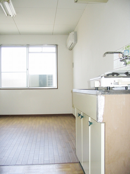 Kitchen. There is a kitchen in the room.