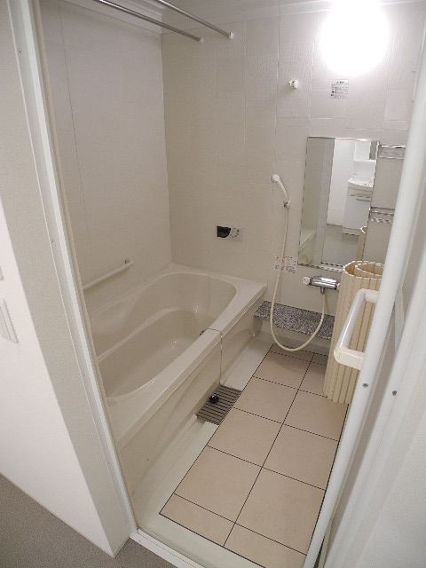 Bath. Bathroom dryer with spacious in the bathroom