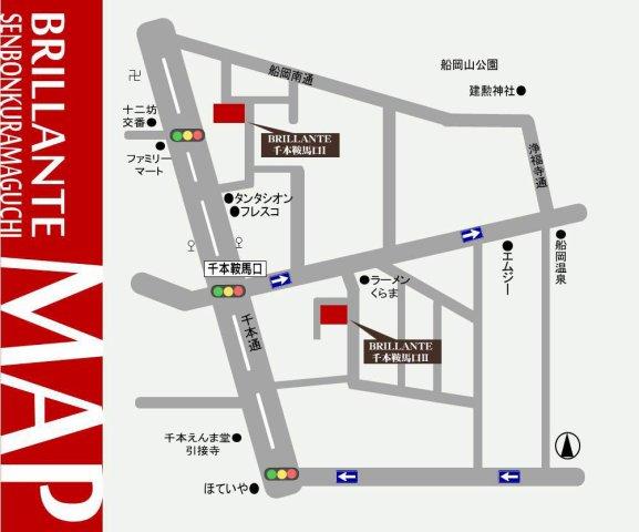 Local guide map. BRILLANTE Thousand Kuramaguchi I ・ II Joint local briefing session held in!