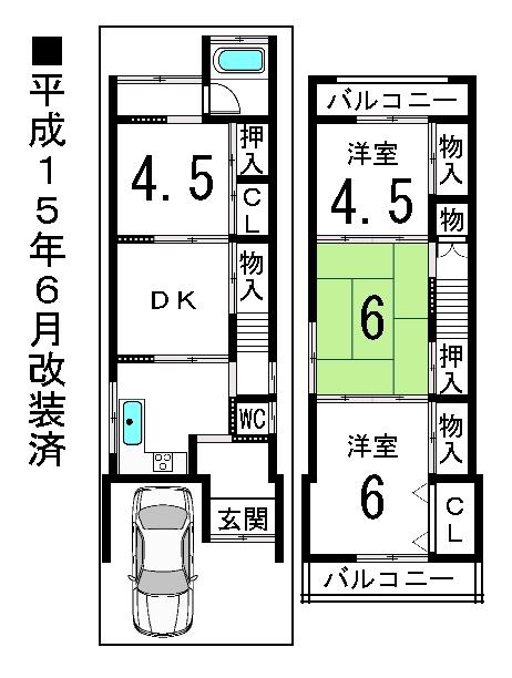 Floor plan. 25,800,000 yen, 4DK, Land area 53.67 sq m , Building area 54.41 sq m