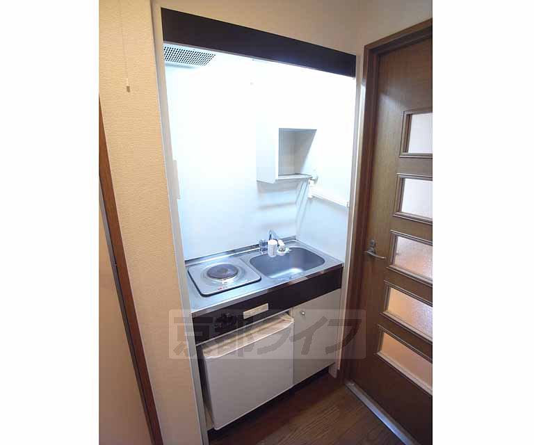 Kitchen. Fridge with kitchen.