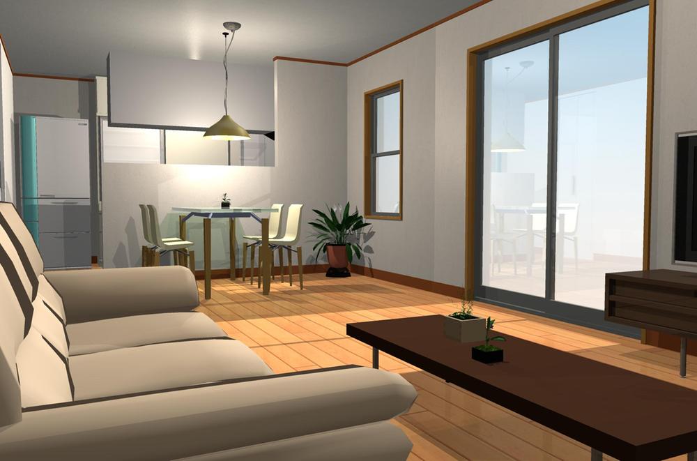 Building plan example (Perth ・ Introspection). Since the back is free, There will be a bright room! 