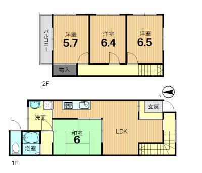 Floor plan. 16.2 million yen, 4LDK, Land area 61.51 sq m , Building area 89.84 sq m