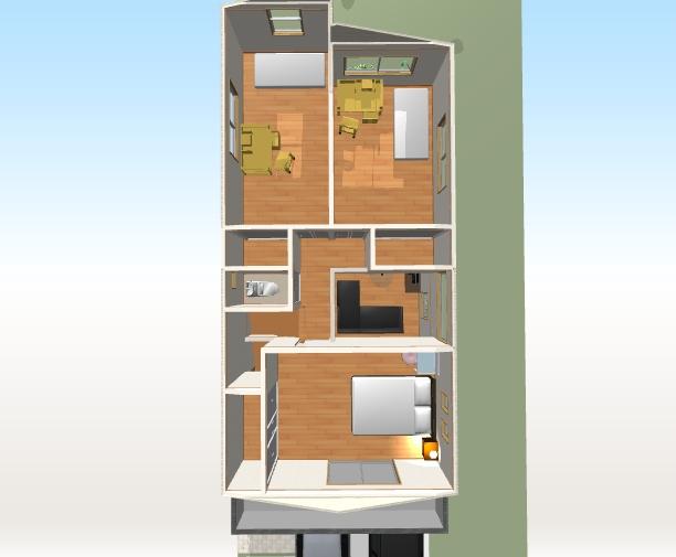 Building plan example (Perth ・ Introspection). Second floor of the plan