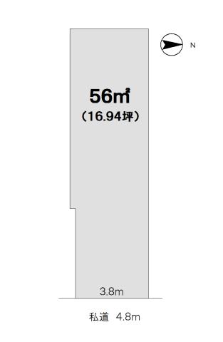 Compartment figure. Land price 9.8 million yen, Land area 56 sq m