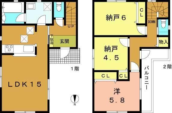 Floor plan. 22,900,000 yen, 3LDK, Land area 72.46 sq m , Building area 77.76 sq m