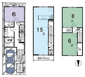 Floor plan. 28.8 million yen, 3LDK, Land area 53.01 sq m , Building area 91.82 sq m