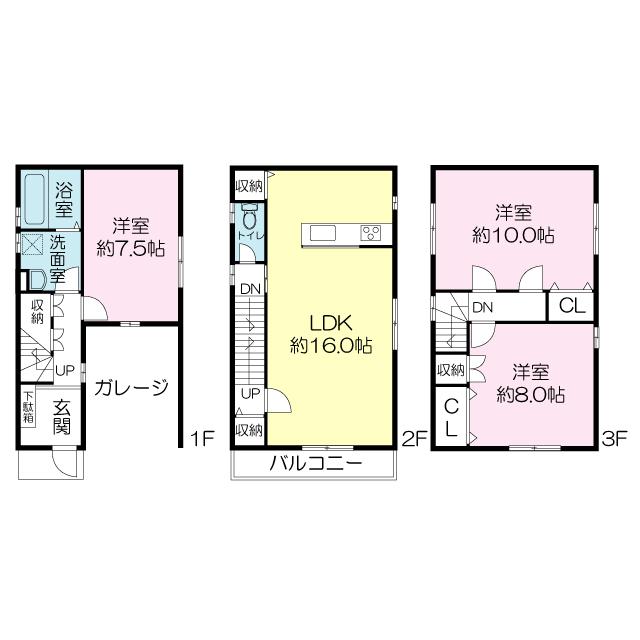 Other building plan example. 1F37.26 sq m , 2F37.26 sq m , 3F37.26 sq m Total 111.78 sq m garage 9.93 sq m including