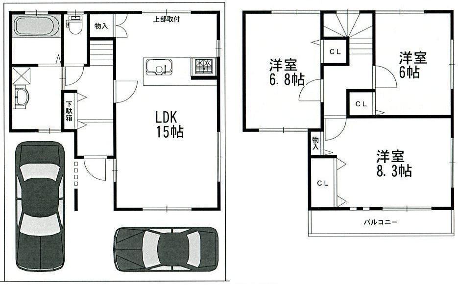 Floor plan. 36,800,000 yen, 3LDK, Land area 104.73 sq m , Building area 83.53 sq m