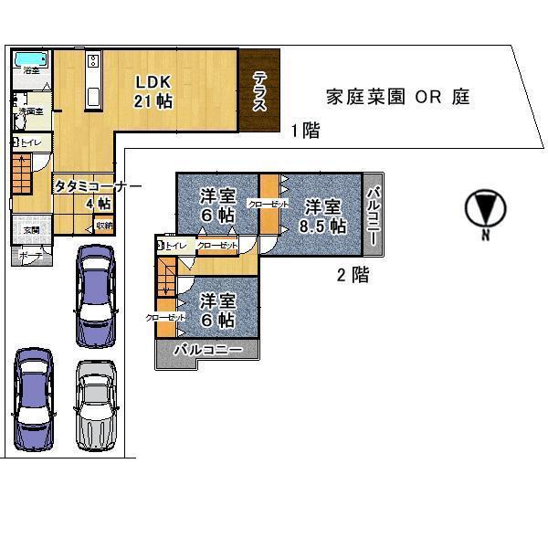 Floor plan. 49,800,000 yen, 4LDK, Land area 158.26 sq m , Building area 102.87 sq m