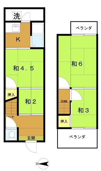 Floor plan. 4.5 million yen, 4K, Land area 33.47 sq m , Building area 42.83 sq m