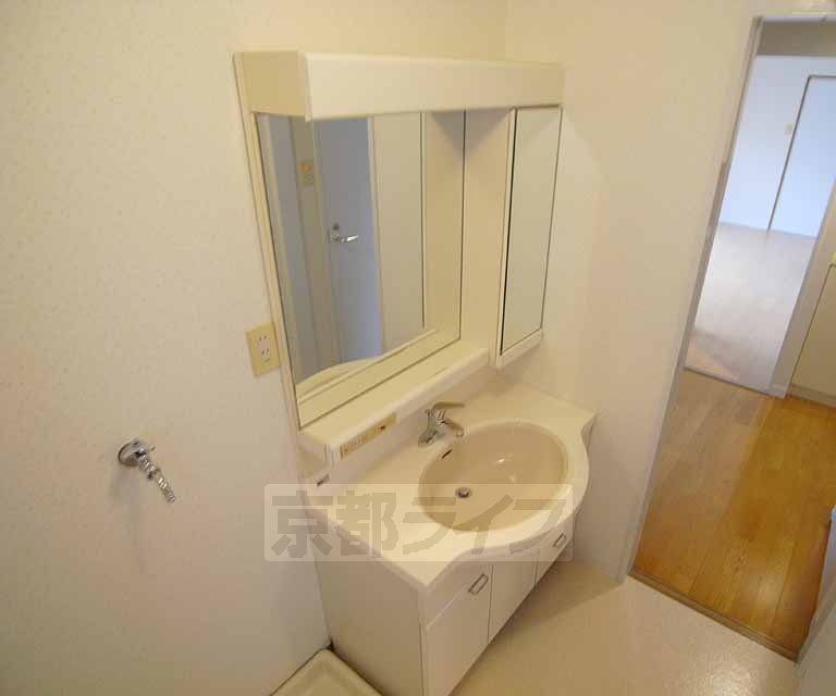 Washroom. Large mirror is attractive ・