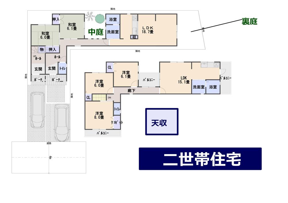Building plan example (floor plan). Is a floor plan of 2 family house! 