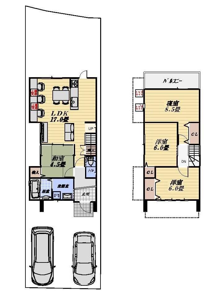 Floor plan. 43,880,000 yen, 4LDK, Land area 139.42 sq m , Is a reference floor plan of the building area 93.02 sq m 2 No. land. Change of floor plan is of course possible!