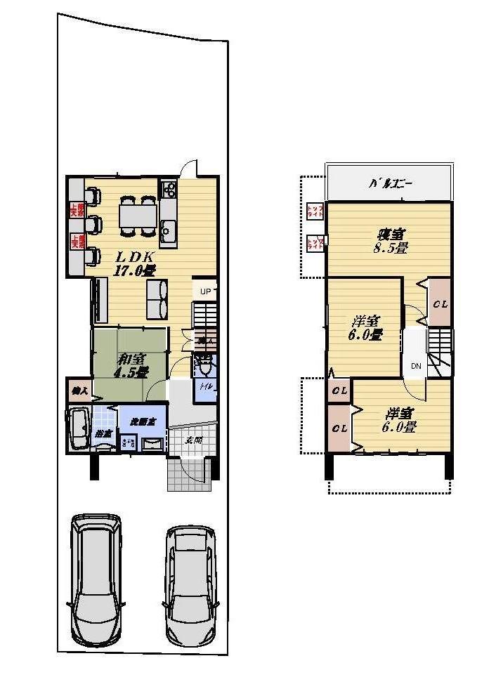 Floor plan. 43,880,000 yen, 4LDK, Land area 139.42 sq m , Is a reference floor plan of the building area 93.02 sq m 2 No. land. Change of floor plan is of course possible! 