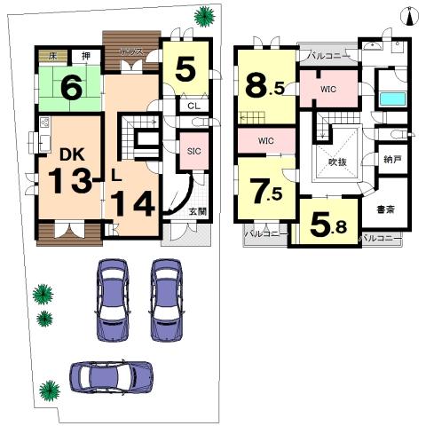 Floor plan. 148 million yen, 4LDK, Land area 330.58 sq m , It is a building area of 184.25 sq m spacious 4LDK enhancement such as the den or terrace! !