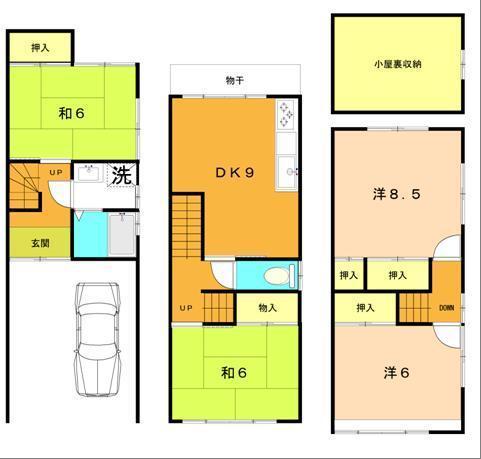 Floor plan. 21.3 million yen, 4DK, Land area 45.6 sq m , Building area 100.85 sq m