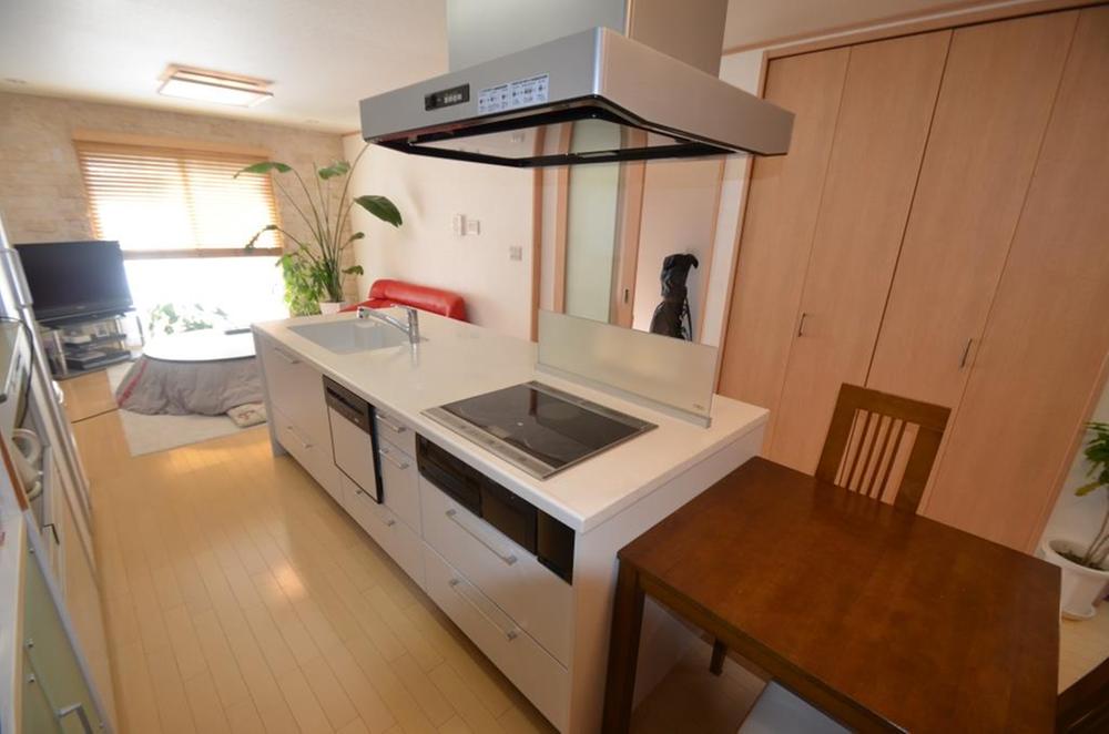 Kitchen. Stylish kitchen island is attractive