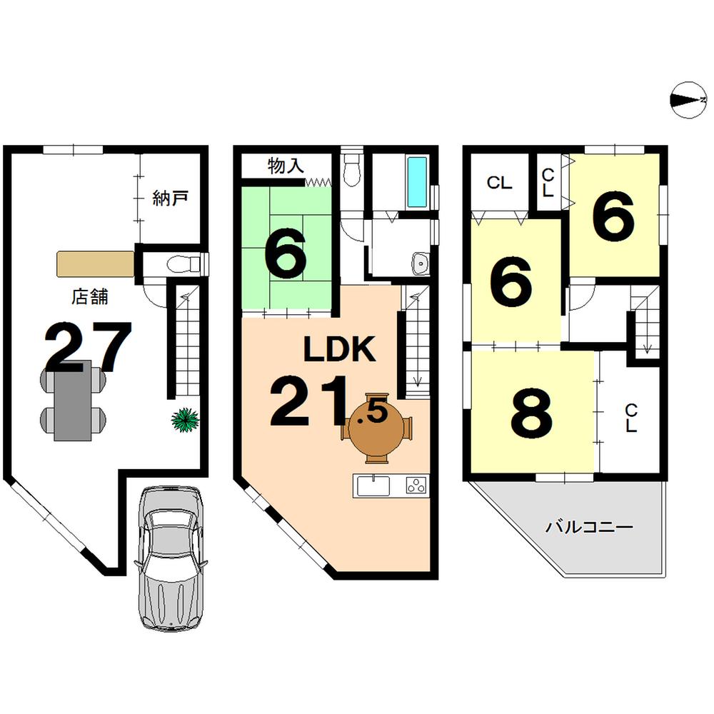 Building plan example (floor plan). Building plan example building price 17.5 million yen, Building area 165.22 sq m