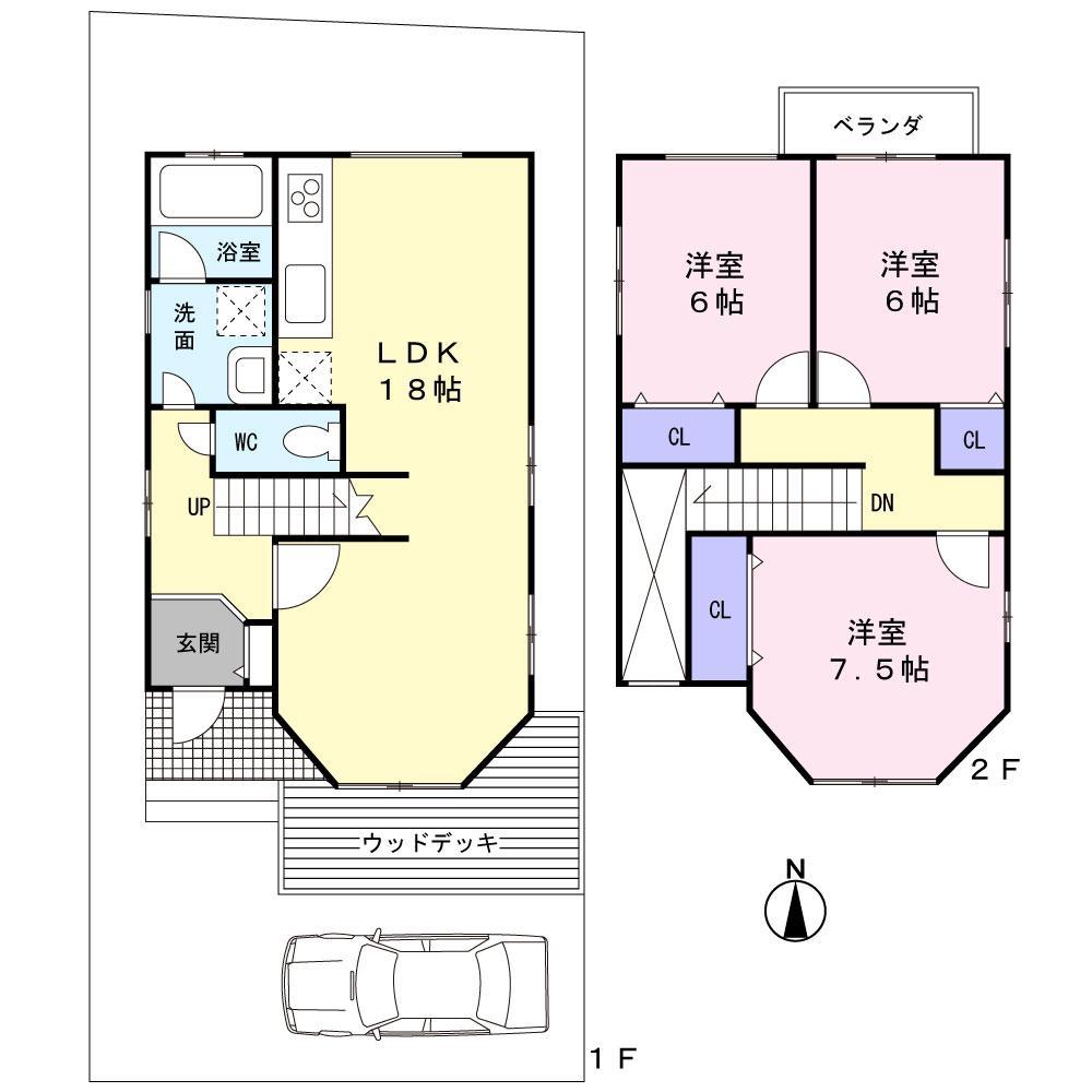 Floor plan. 26,900,000 yen, 3LDK, Land area 113.18 sq m , Building area 89.85 sq m