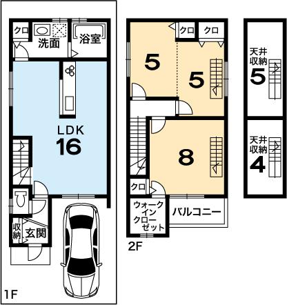 Floor plan. 28.8 million yen, 3LDK, Land area 71.57 sq m , Building area 81 sq m