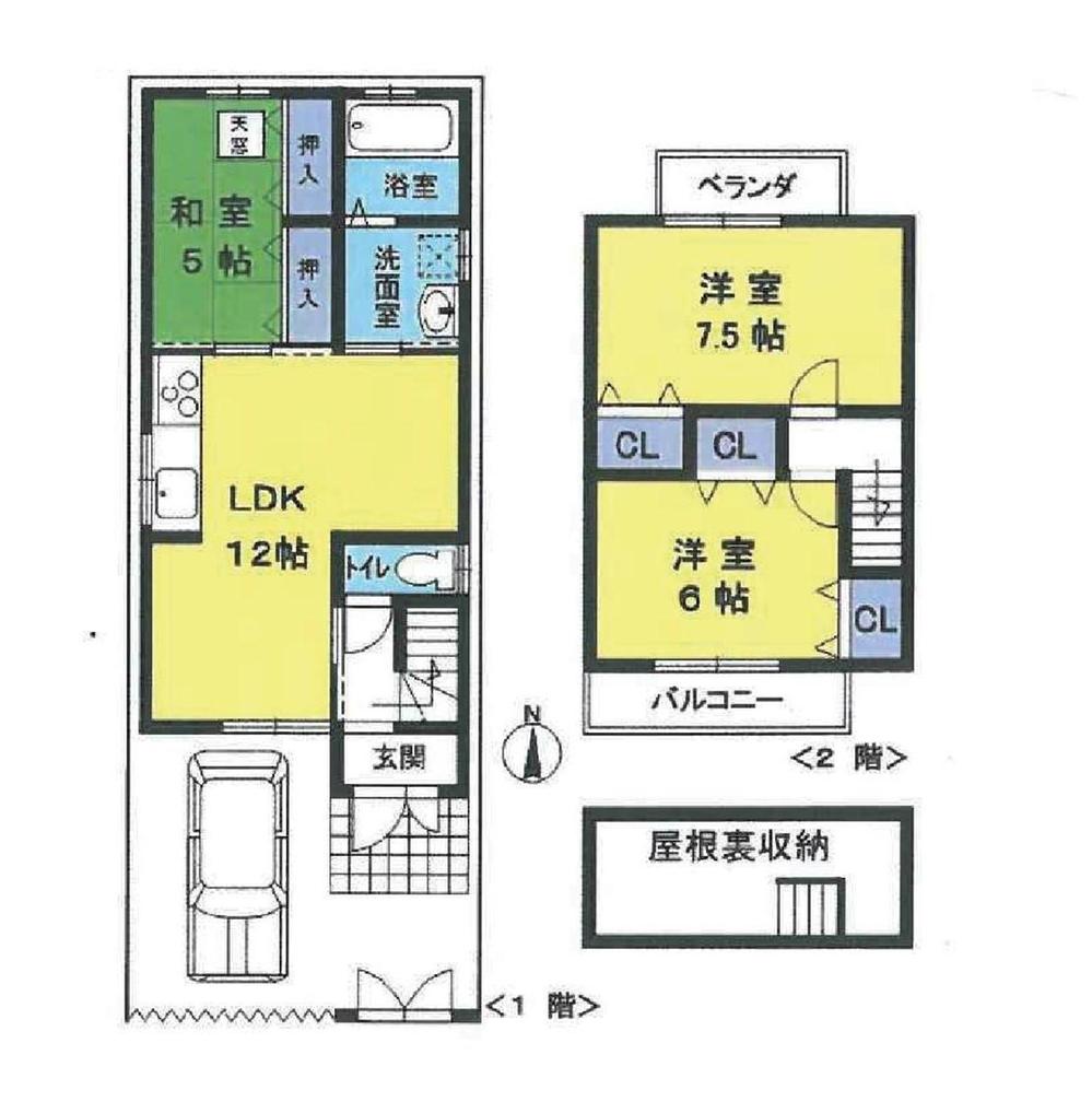 Floor plan. 22.6 million yen, 3LDK, Land area 69.35 sq m , It is a building area of 70.47 sq m each room housed enhancement of 3LDK The first floor of the Japanese-style, It is helpful when raising a small child!