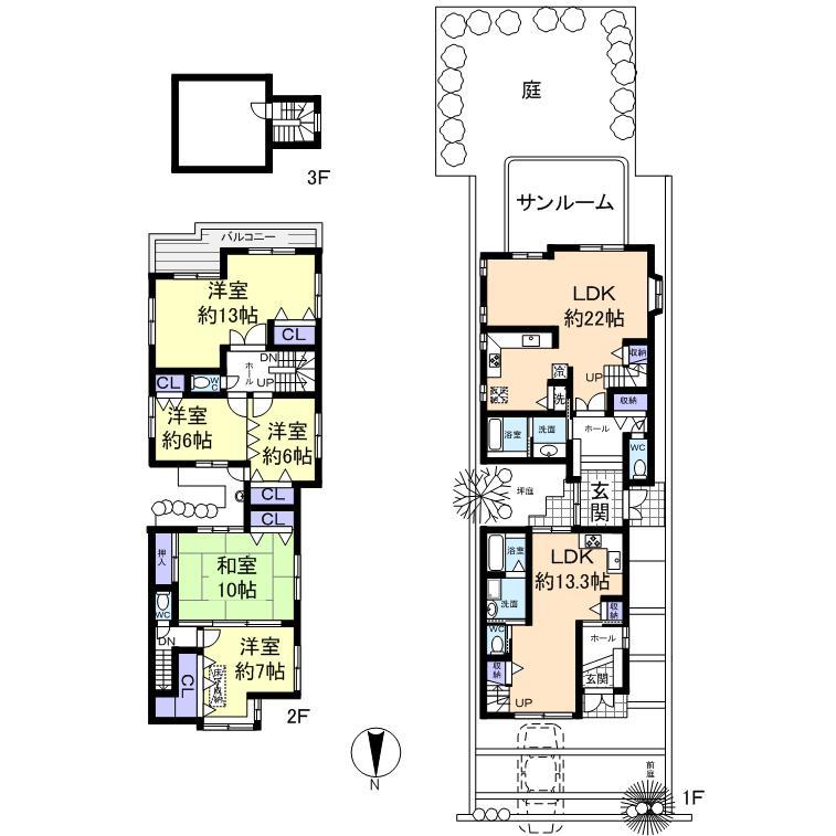 Floor plan. 100 million 14 million yen, 5LLDDKK, Land area 248.97 sq m , Building area 175.83 sq m