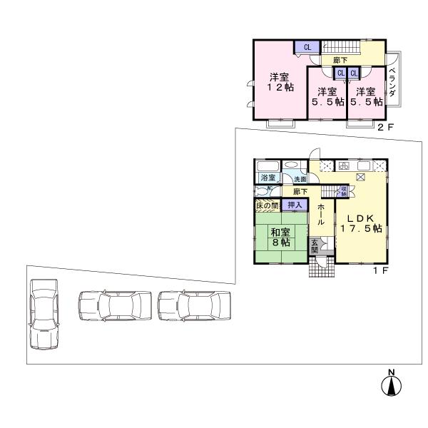 Floor plan. 83 million yen, 4LDK, Land area 343.5 sq m , Building area 120.18 sq m