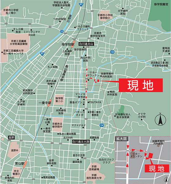 Local guide map.  ※ Near the guide map