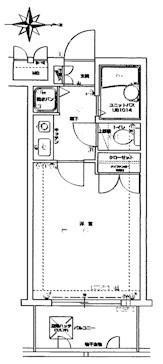 Floor plan. 1K, Price 8.5 million yen, Footprint 19.5 sq m , Balcony area 3.67 sq m