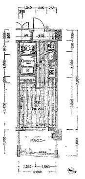Floor plan. 1K, Price 9.5 million yen, Occupied area 20.21 sq m , Balcony area 5.11 sq m